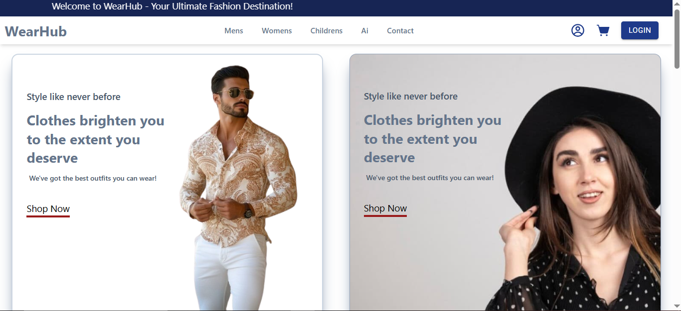 E-commerce Website with Ai Feshion Designer (Final Year project)